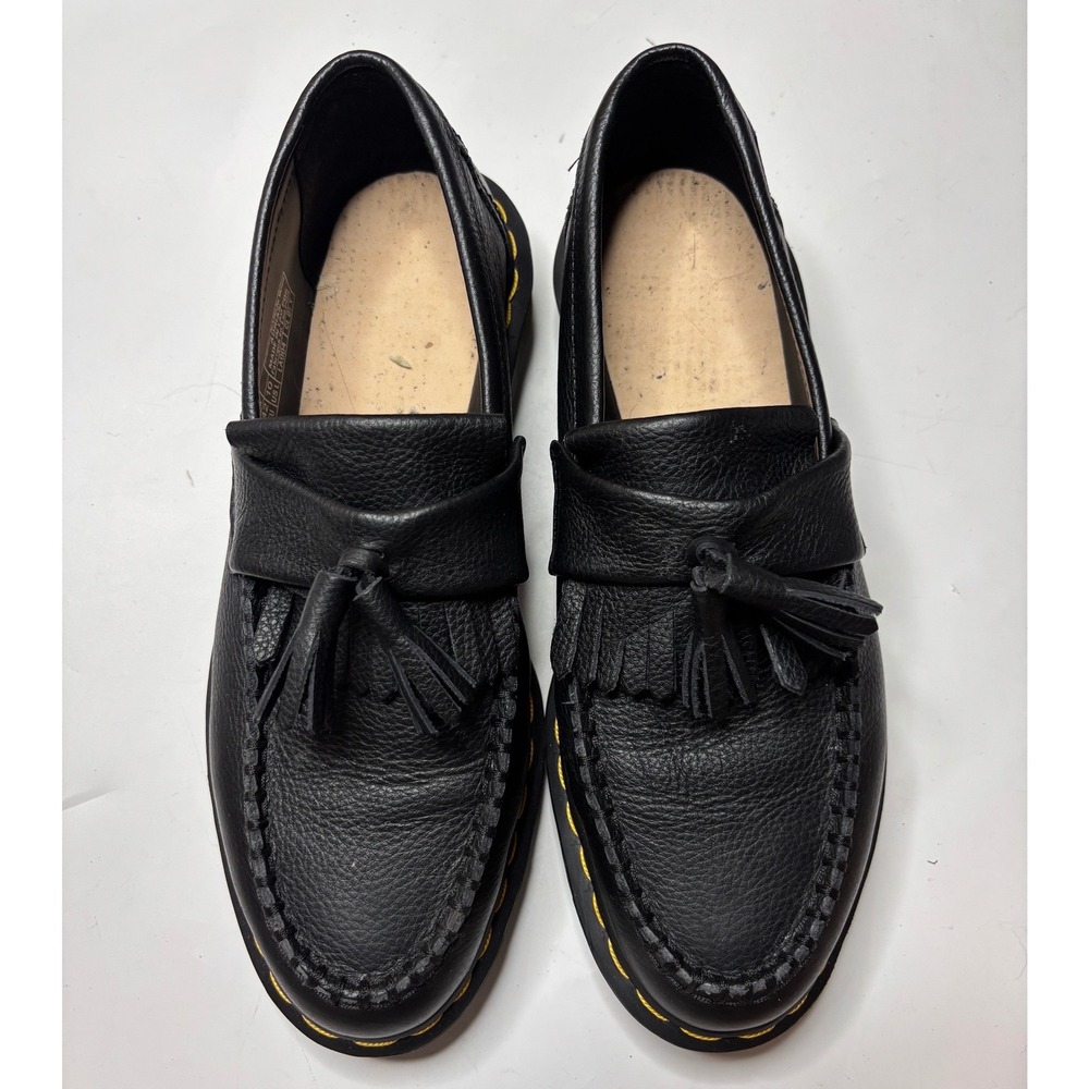Dr. Martens Adrian Tassel Loafers Black Ambassador Leather Mens 9 Womens 10